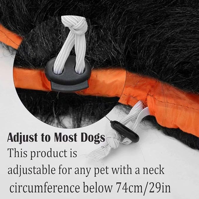 Disfraz de León para Perro Grande, Peluca Negra con Orejas miniatura 3