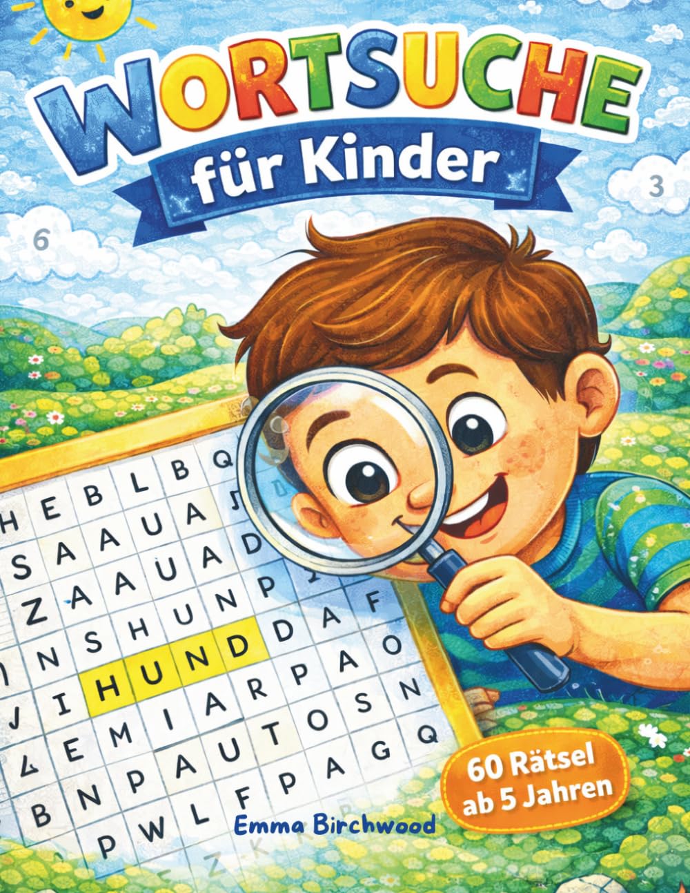 Wortsuche für Kinder ab 5 Jahren – 60 Rätsel: Buchstabenrätsel von Leicht bis Schwer | 20 Themen | mit Lösungen | Großes Format 8,5 x 11 Zoll