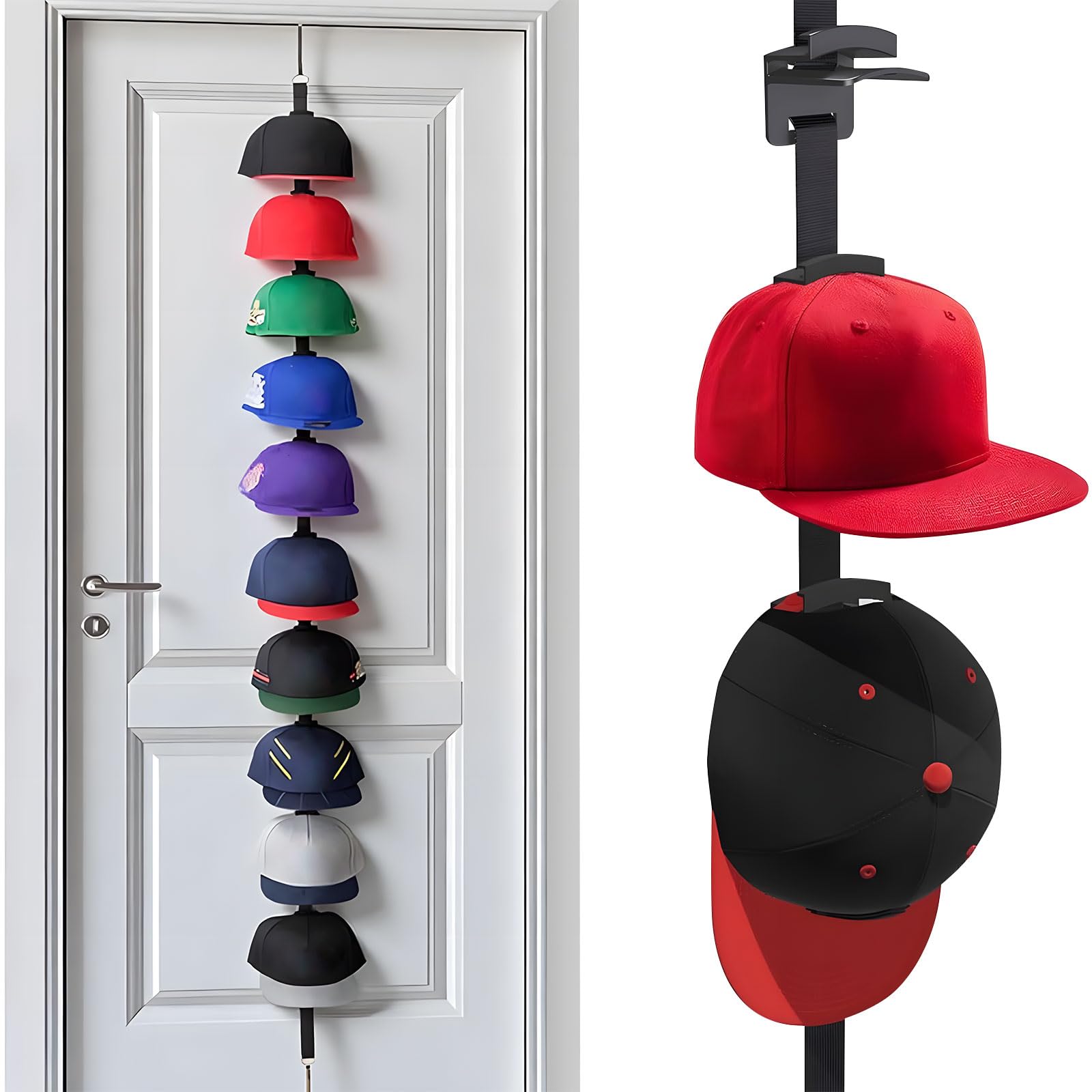 Buxuaaaa Worldwide Baseball Hat Display Rack Permanent ABS Substance Door Mounted Hanger Planner Door Hatstand