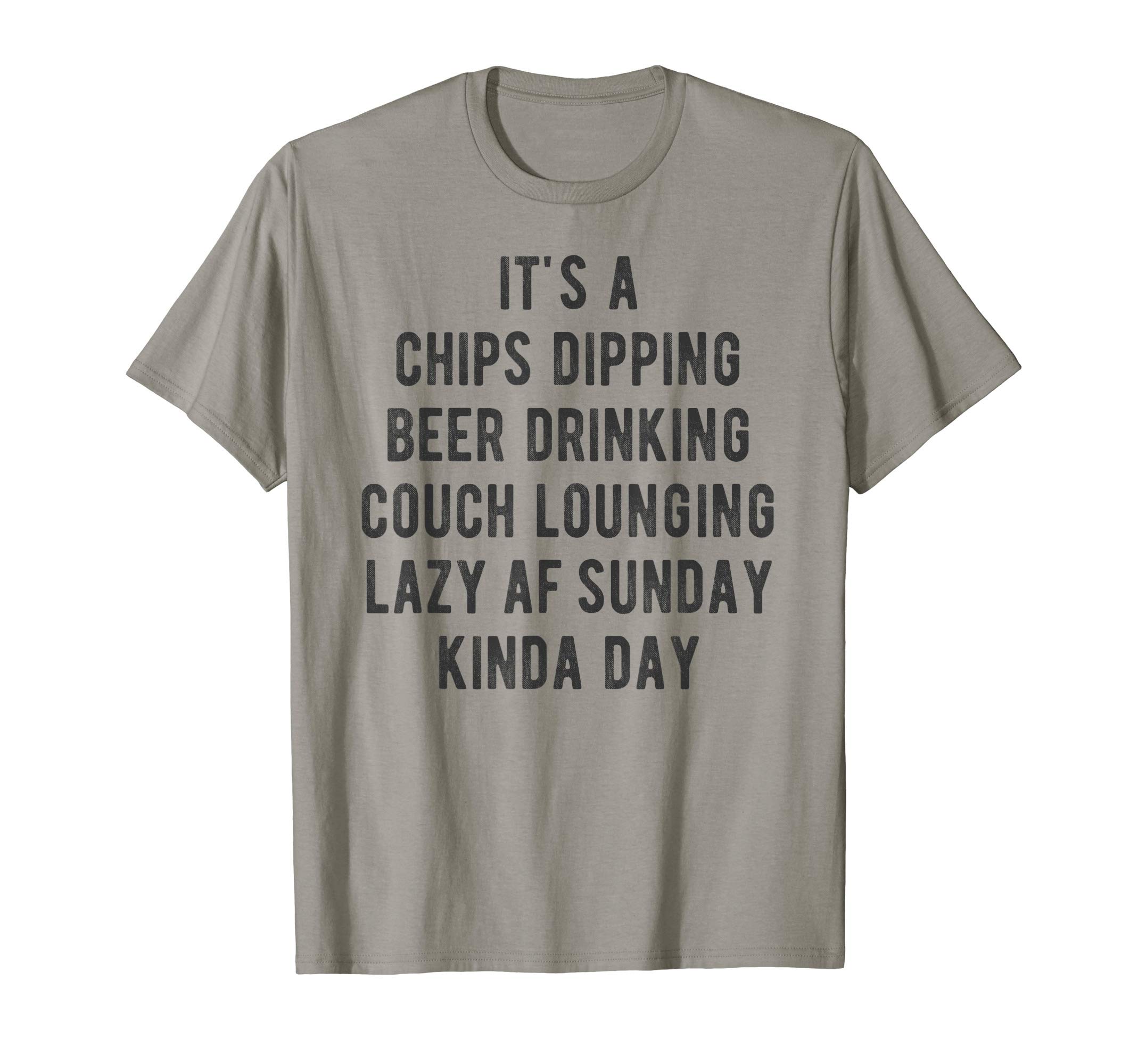 Chips Beer Couch Saying Lazy AF Sunday Kinda Day Meme T-Shirt
