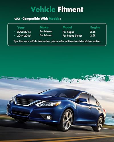 Miniatura 7 de SCITOO Espejo lateral del conductor compatible con 2008-2015 para Nissan Rogue con espejo exterior izquierdo plano cromado con placa de respaldo