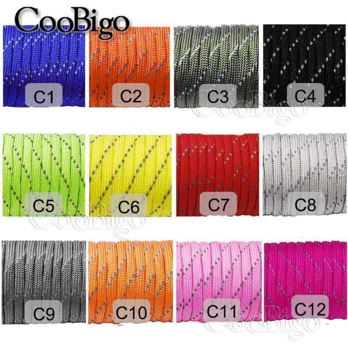 1 x reflektierendes Paracord-Seil, Durchmesser 4 mm, für Survival-Fallschirmschnur, Schlüsselband, Camping, Klettern, Camping, Wandern, Wäscheleine, C2, 100 m