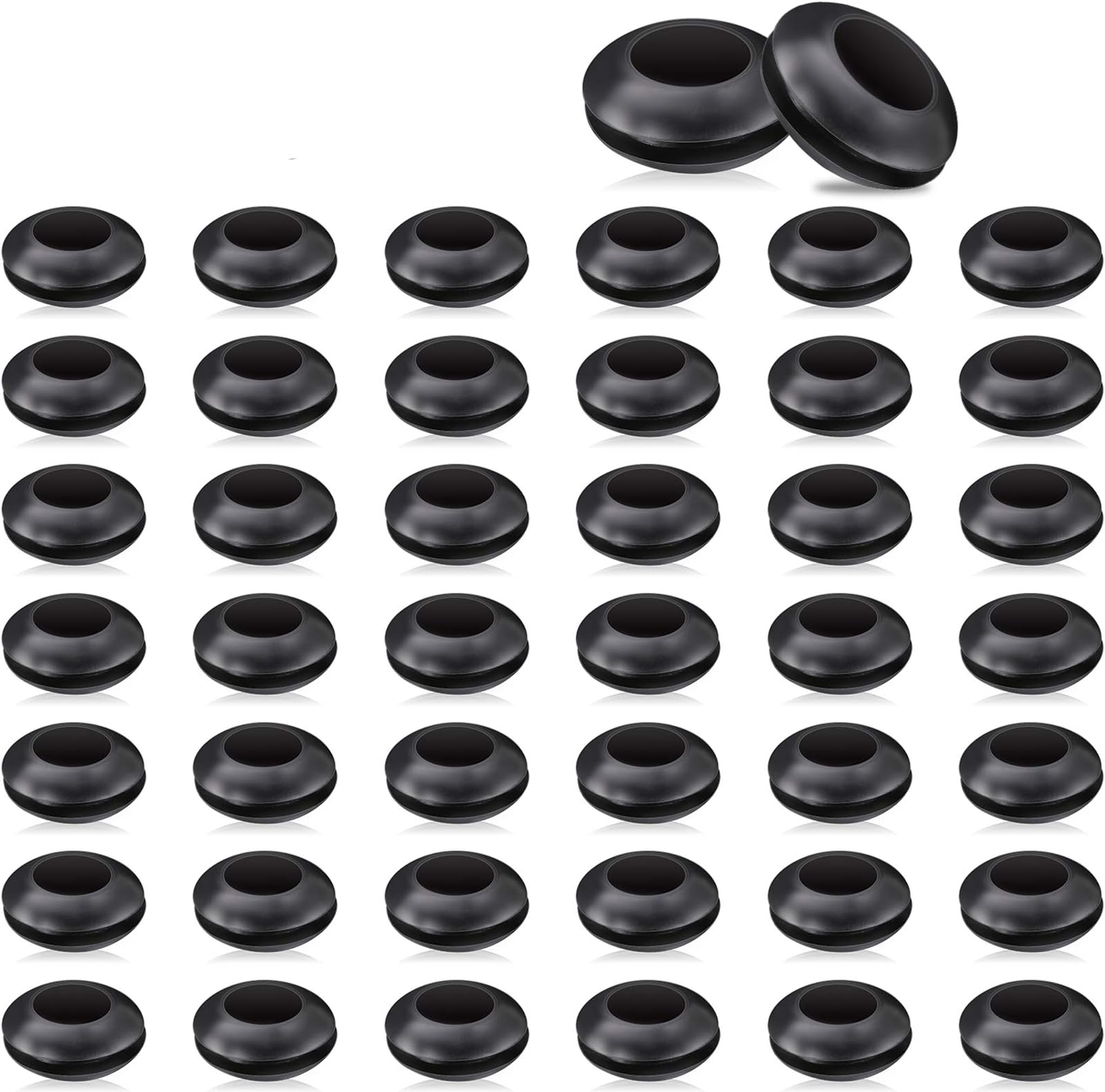 Mudder 50 Packs Airlock Grommet, Fermenter Lid Grommet, Rubber for Mason Jars, Straws, Airlock, Beer, Wine, Plastic Bucket Fermenter Lids, 5/8 Outer Diameter and 3/8 Inner Diameter