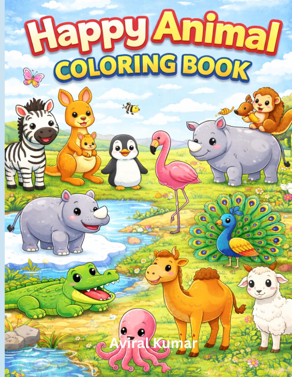 Happy Animal Coloring Book