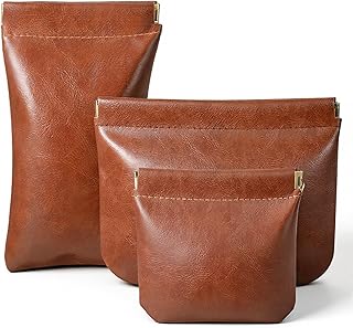 3 bolsas organizadoras de cuero con cierre a ...