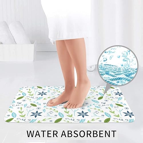 Miniatura 6 de Bathroom Rug Set 3 Pieces, Pretty Flower, Farmhouse Soft Non Slip Bath Rugs, Shaggy Bath Rugs + U-Shaped Contour Rug + Toilet Seat Cover, Absorbent