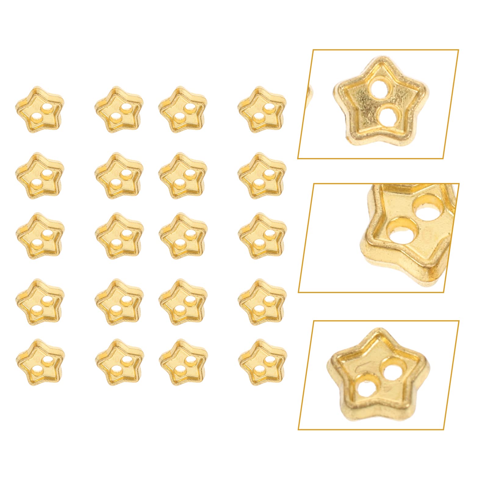 EXCEART 100Pcs Mini Star Buttons Doll DIY Clothes Sewing