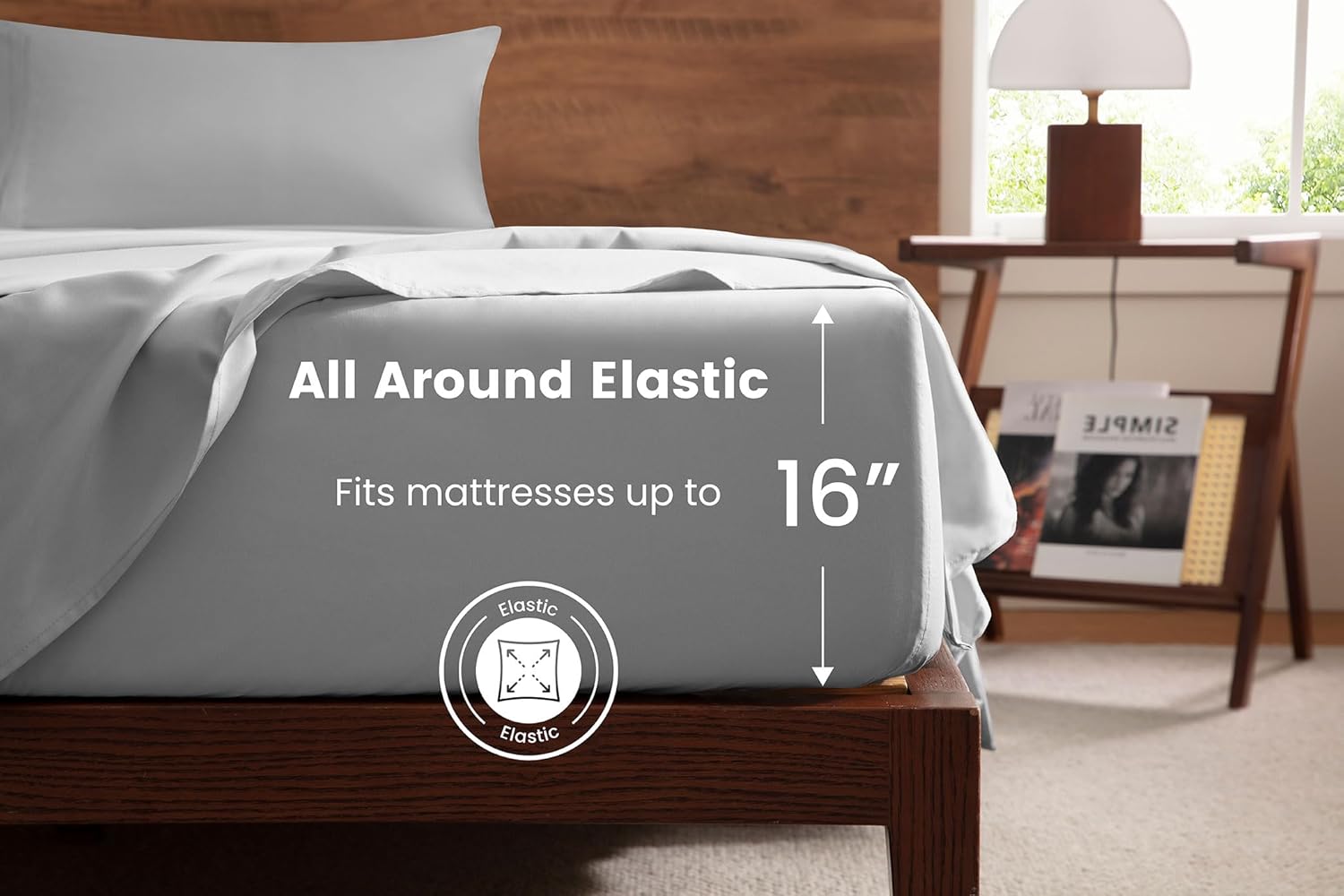 MISSQ King Size Bed Sheets Set - Cooling, Extra Soft, Wrinkle & Fade Resistant, Hypoallergenic - 4 Piece Hotel Luxury Microfiber Sheets with 16 Inch Deep Pocket, King, Gray - Image 4