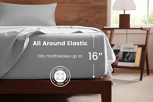 Miniatura 4 de MISSQ Juego de sábanas de tamaño King, refrescantes, extrasuaves, resistentes a las arrugas y a la decoloración, hipoalergénicas, sábanas de