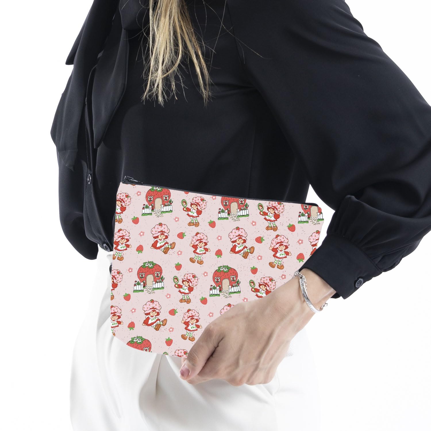 Strawberry Cartoon Inspired Makeup Bag 80s Cartoon Character Gift Strawberry Girl Gift (Strawberry Bag EU) - Image 4