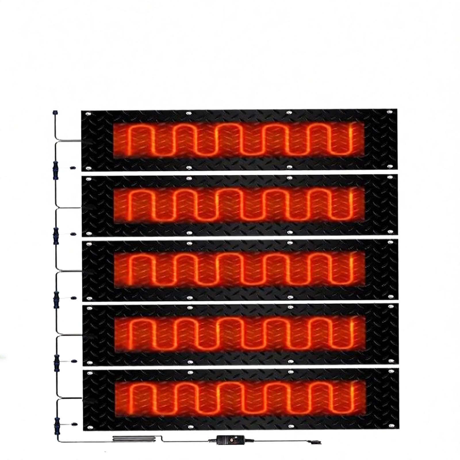 Lot de 5 tapis de fonte de neige électrique, 76 x 25 cm, pour marches et
