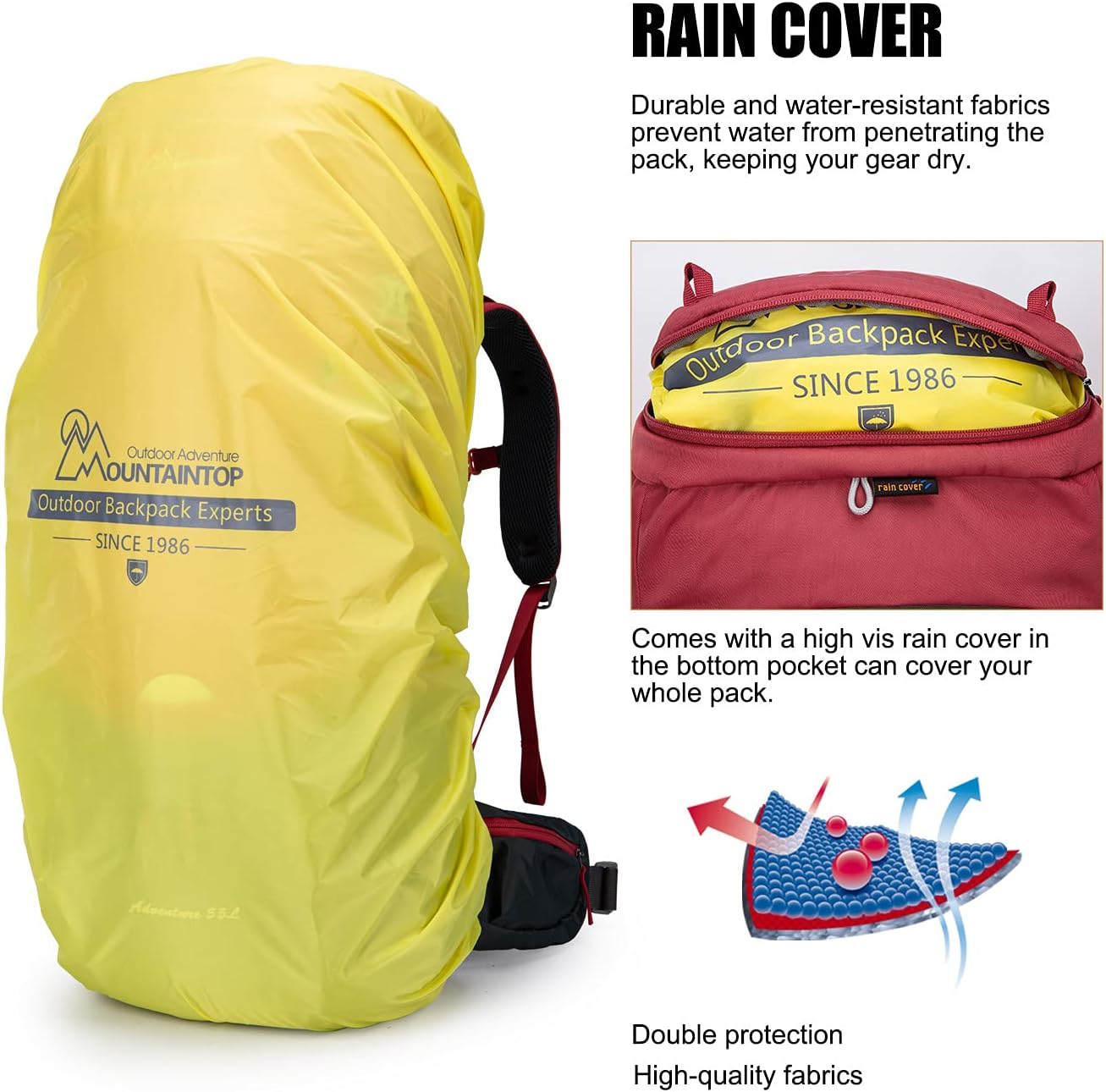 MOUNTAINTOP 55L Internal Frame Backpack : Everything Else