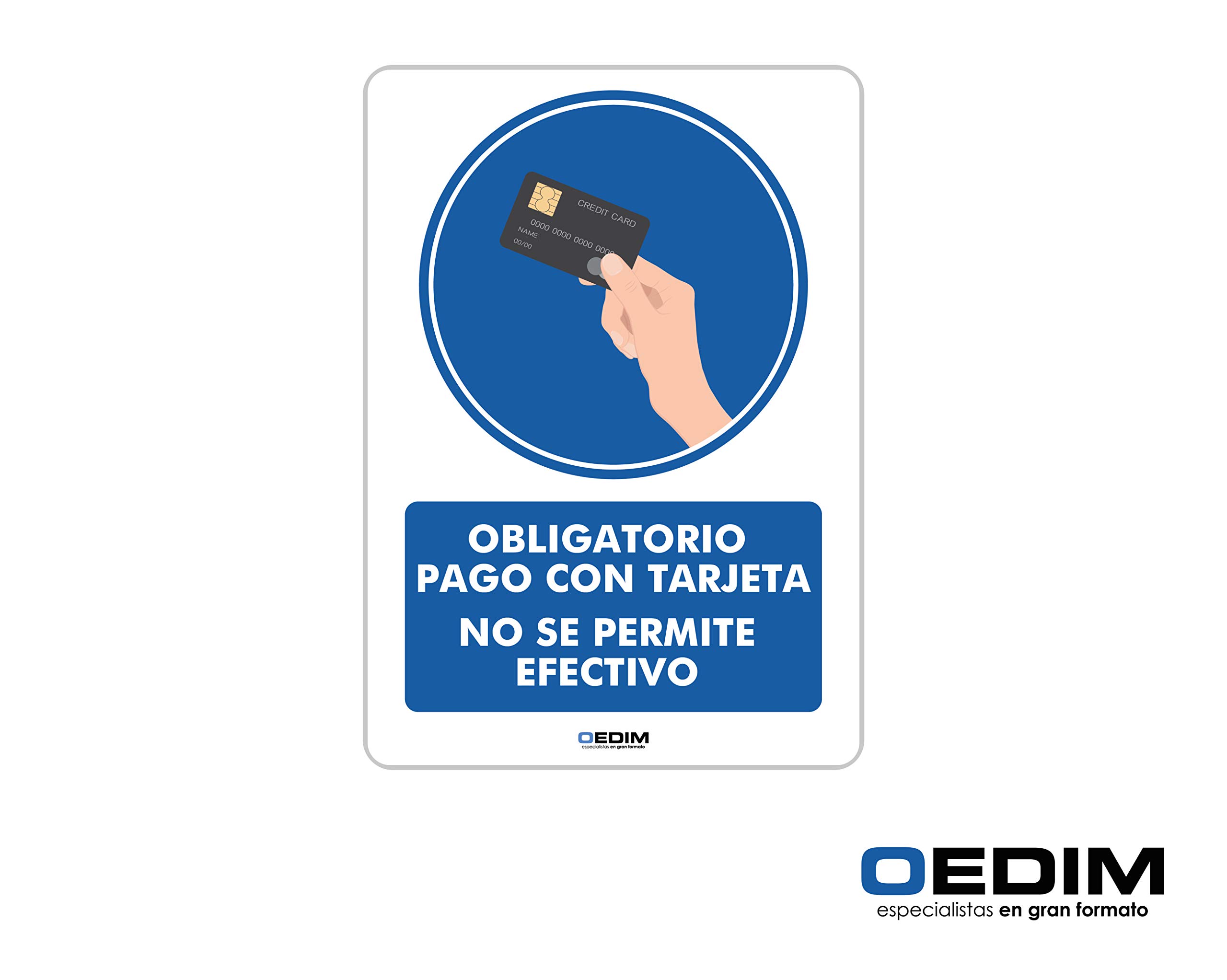 Oedim Panneau de paiement obligatoire avec carte | 14,85 x 21 cm | Divers matériaux |