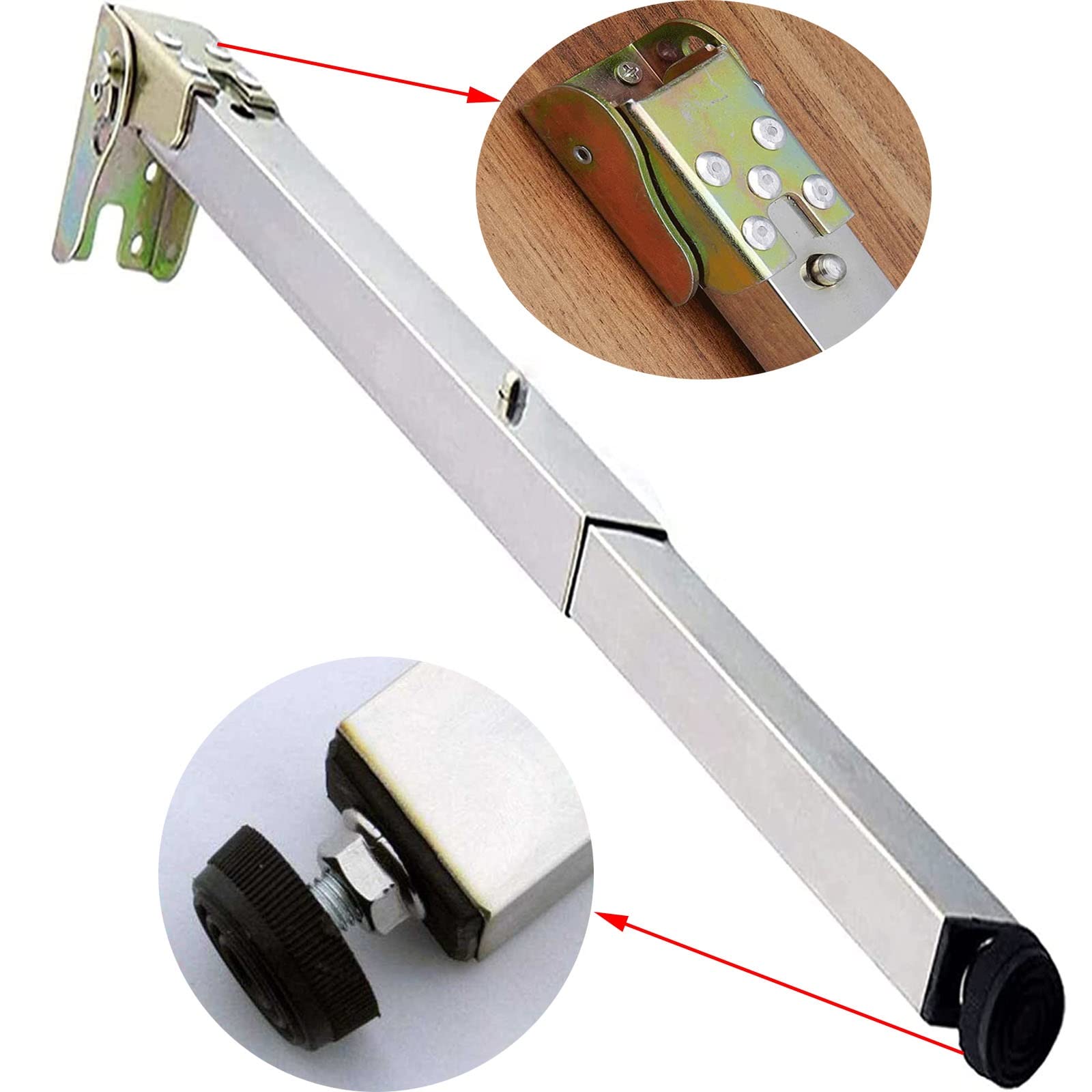 Patas de Mesa Extensibles y Ajustables de Acero Inoxidable, Soportes metálicos de Altura Regulable para Muebles de Bricolaje, escritorios de Oficina y encimeras de Cocina (76 cm).