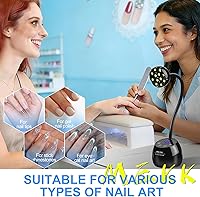 Vista 7 de MEKK Lámpara de uñas LED UV con cuello de cisne – Mini luz UV inalámbrica de 36 W para uñas de gel para el hogar y viajes, luz de uñas individuales