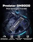 Acer Predator GM9000 1TB SSD, PCIe Gen5x4 NVMe M.2 SSD, Up to 14,000MB/s, Microsoft DirectStorage, SLC + DRAM Cache, PCIe 5.0 Internal Solid State Drive, Compatible with Desktops Laptop PC AI Work - 2