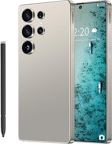 SZV Teléfono celular I25 Ultra desbloqueado, 12+512 GB 5G teléfono desbloqueado, bolígrafo integrado, batería Android 14 de 7000 mAh, pantalla HD de