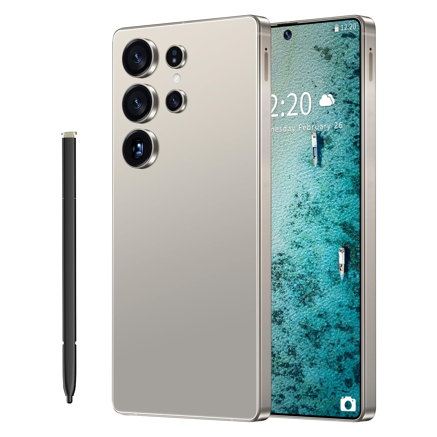 SZV I25 Ultra Unlocked Cell Phone,12+512GB 5G Unlocked Phone, Built in Pen Android 14 Battery 7000mAh 6.99" HD Screen Smartphone, Dual SIM/Face ID/Fingerprint Lock/GPS (Grey, 12+512)