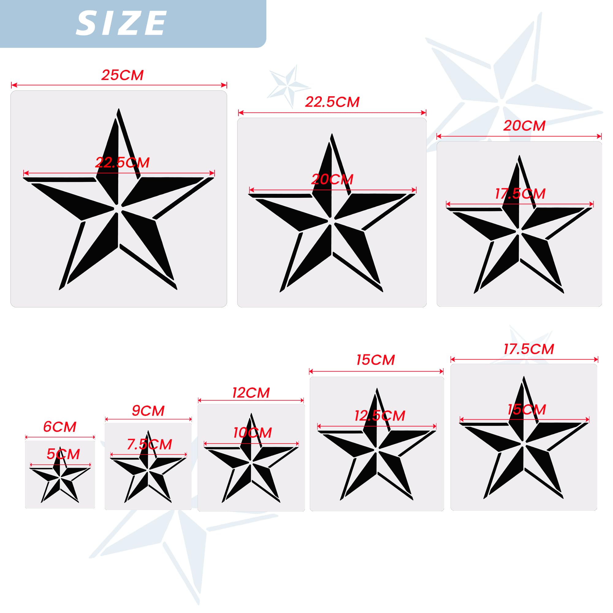 Stencils for Painting Reusable Plastic Stencil Crafts Drawing Templates 8  PCS Stencils for Home Decoration Arts Paper Fabric Flag Windows (Nautical  Star) – BigaMart, image size:2000x2000