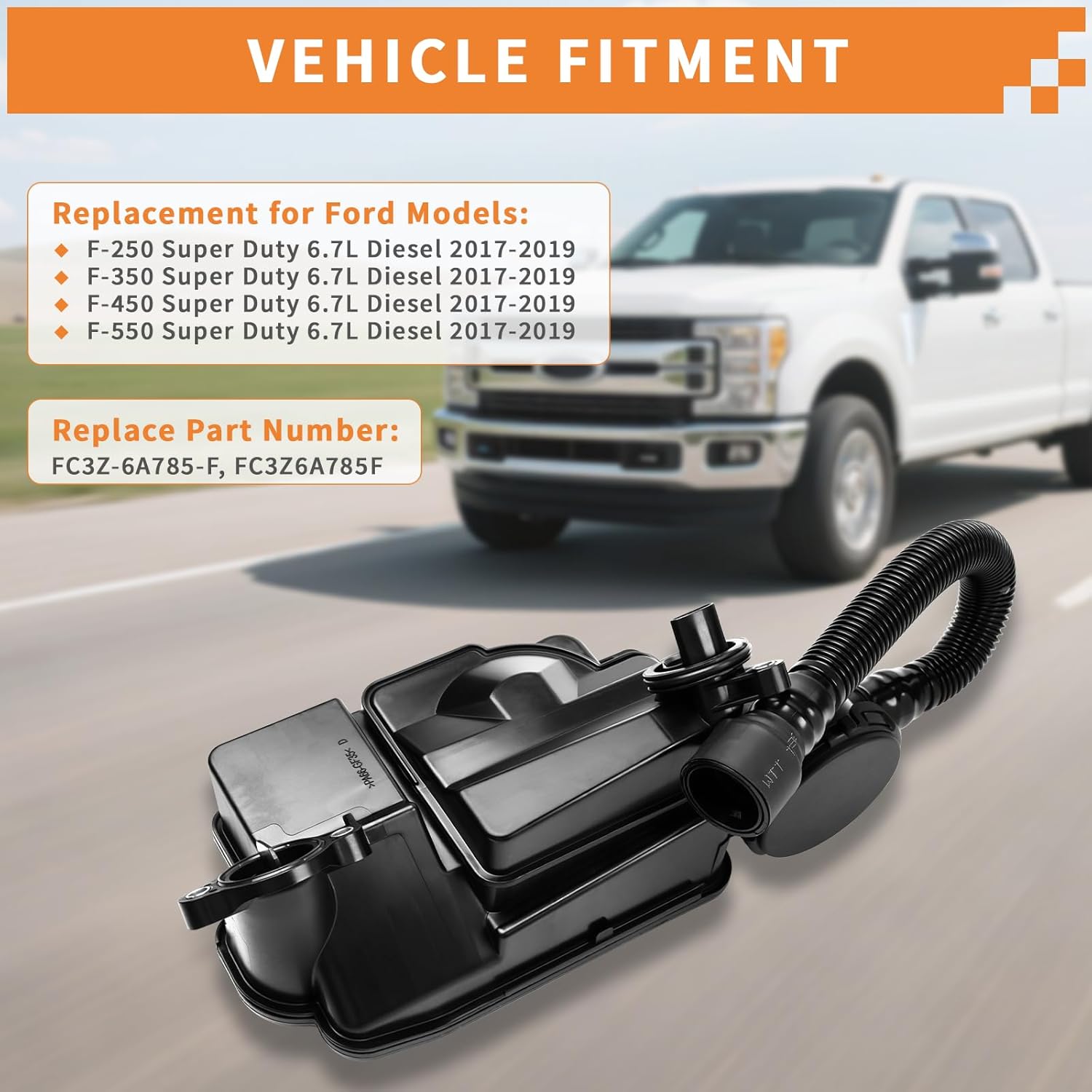 FC3Z6A785F FC3Z-6A785-F Engine Oil Separator Assembly Replacement for Ford F250 F350 F450 F550 Super Duty 6.7L V8 2017 2018 2019