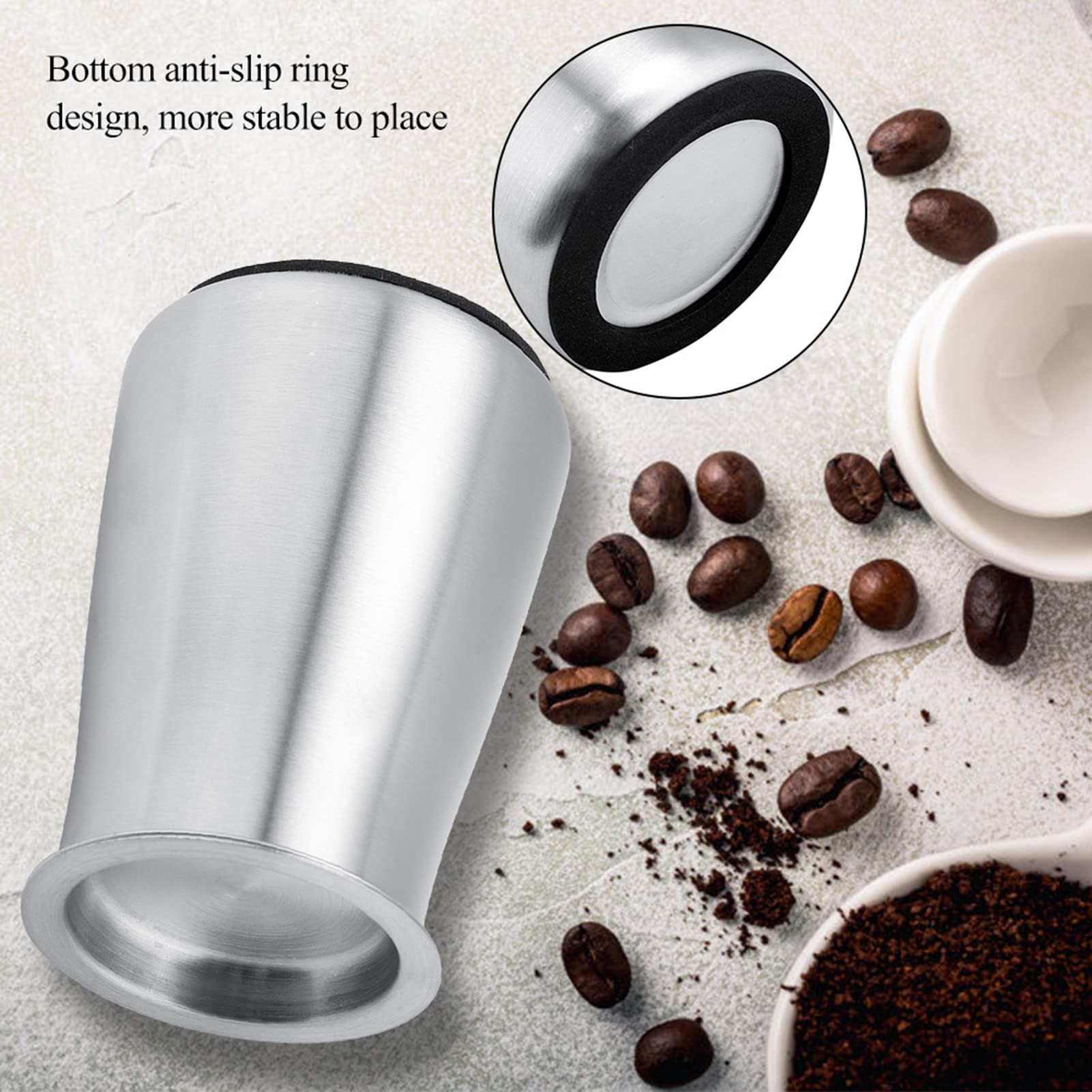 3-in-1 Kaffeesieb aus Netzgewebe, Anti-Rutsch-Kaffeesieb mit feiner Masche, Kaffeepulversieb, Mehlfilterbecher für Kaffeeliebhaber (Stainless Steel)