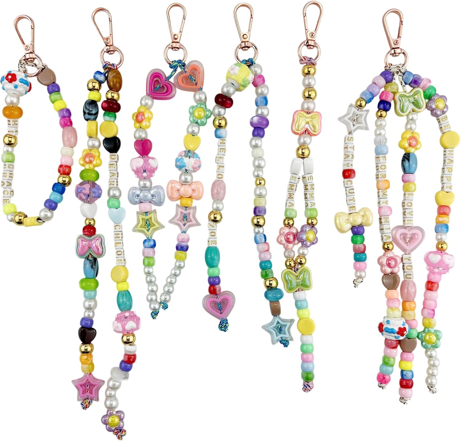 Keychain Making Kit, 723 pcs DIY Bag Charm Kit, Acrylic Letter Alphabet Heart Star Beads for Women Girls, Jewelry Making Supplies for DIY Key Ring Bag Charms, Crafts Gift for Birthday Party Christmas