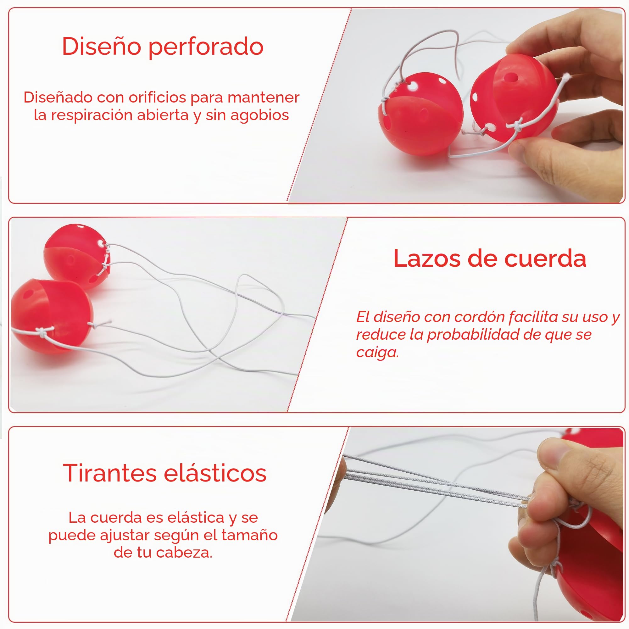 Nariz Payaso narices de Payaso Nariz de Payaso narices Payaso Material plástico con Cuerda elástica Adecuado para Carnaval, Fiesta de cumpleaños, diversas Fiestas de Halloween (plástico, 12)