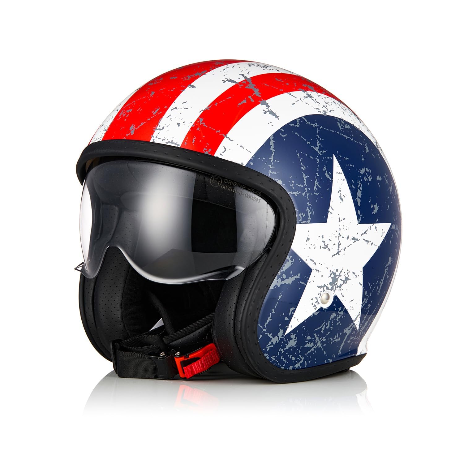ORIGINE Jet-Motorradhelm mit Schutzbrille, ECE 22-06-Zulassung