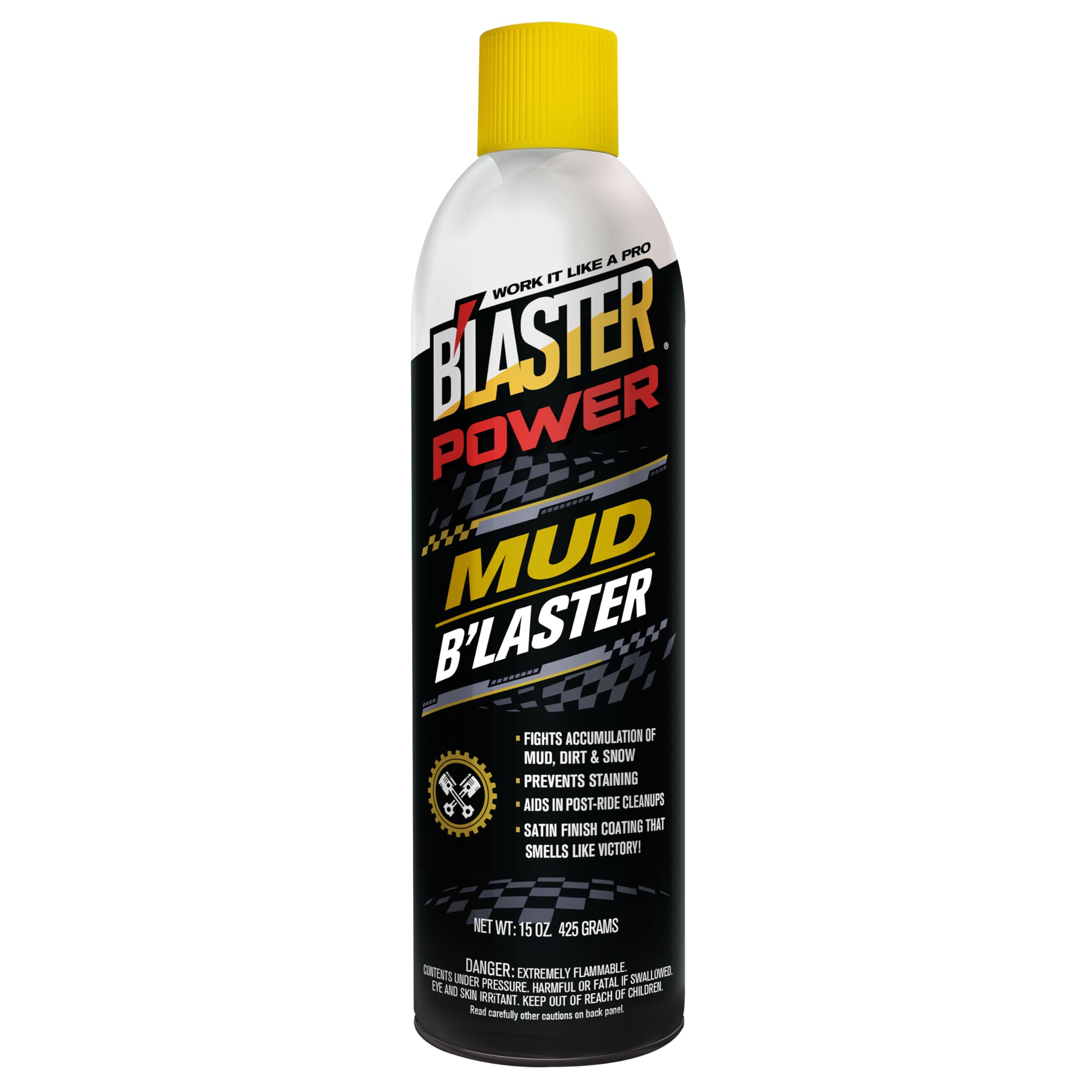 Blaster Power Mud B'laster - Reduces mud build up, reduce clean-up time on motorbikes, UTV, ATVs and more - Case Pack of 6-15 oz spray cans (20-MB-PWR)