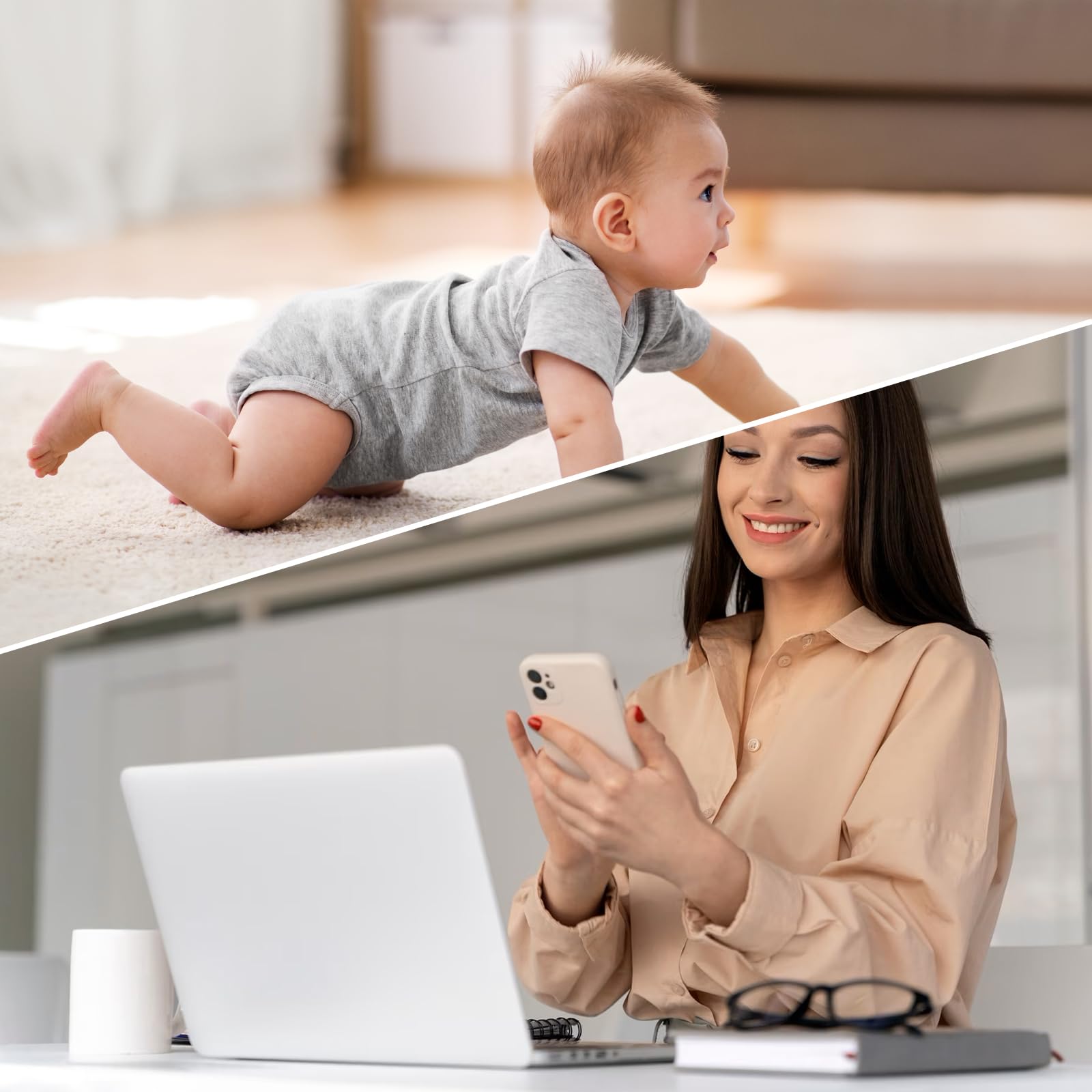 Becky Ai Intelligente Baby Monitor, Monitoraggio Respiratorio, Analisi del Sonno, Allarme di Sicurezza per Soffocamento, Visione notturna 2K HD, Condivisione di Dati Criptati, Android/IOS Compatibili