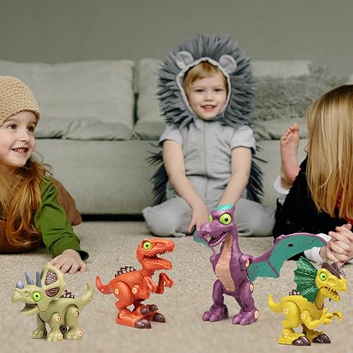 Miniatura 4 de Juguetes de dinosaurio desmontables para niños de 3, 4, 5, 6, 7, 8 años, kit de construcción educativo STEM con taladro eléctrico, el mejor regalo