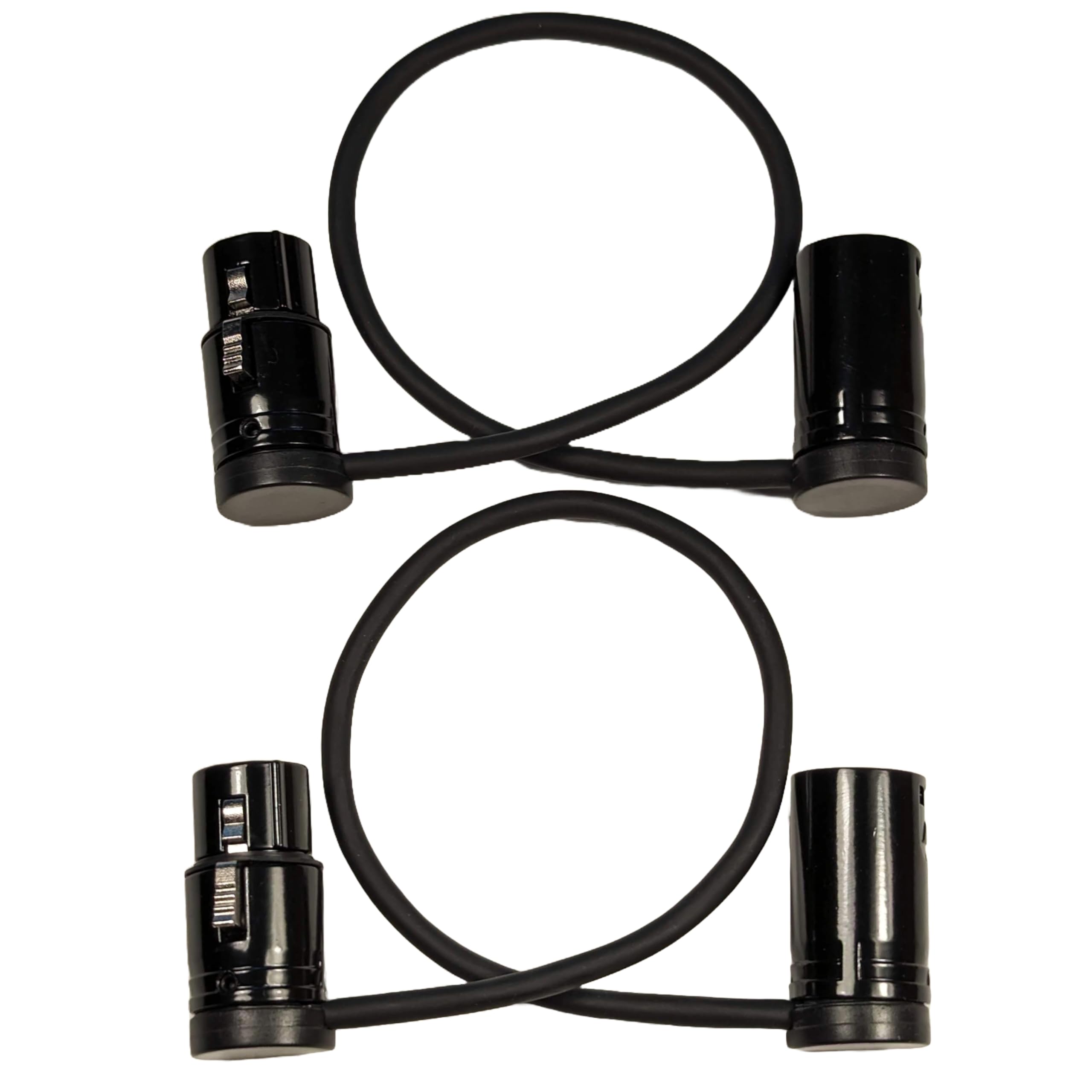 Milestock 2-Pcs Low-Profile 3-Pin XLR Female to XLR Male Adjustable-Angle Cable for Sound Devices 302, 552, 633, 688, 788T Mixer, Zaxcom, Zoom F8