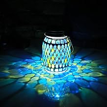Mosaic Lights Solar Outdoor Hanging Lanterns, Garden Decor Christmas Gifts for Women Mom Grandma Halloween Decor Lights, Outdoor Waterproof Lights, Garden,Patio,Pathway &amp; Yard D&eacute;cor