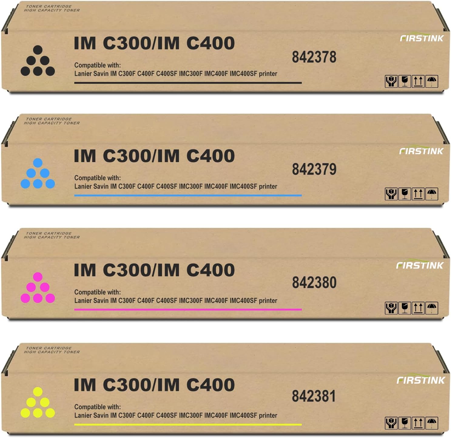 IM C300 IM C400 IMC300 IMC400 Toner Cartridges 842378 842379 842380 842381 Compatible with Ricoh IM C300 Toner Cartridge for Ricoh Lanier Savin IM C300F C400F C400SF Printer(4-Pack)