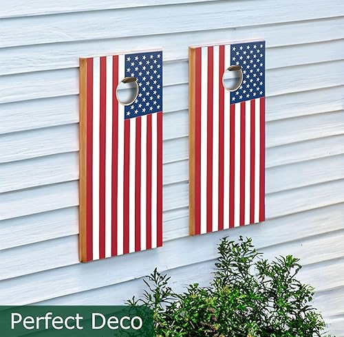 Miniatura 2 de Accesorios para colgar tableros de Cornhole  Ganchos de pared de madera de nogal resistentes  Soporte de pared de madera maciza para un juego de 2