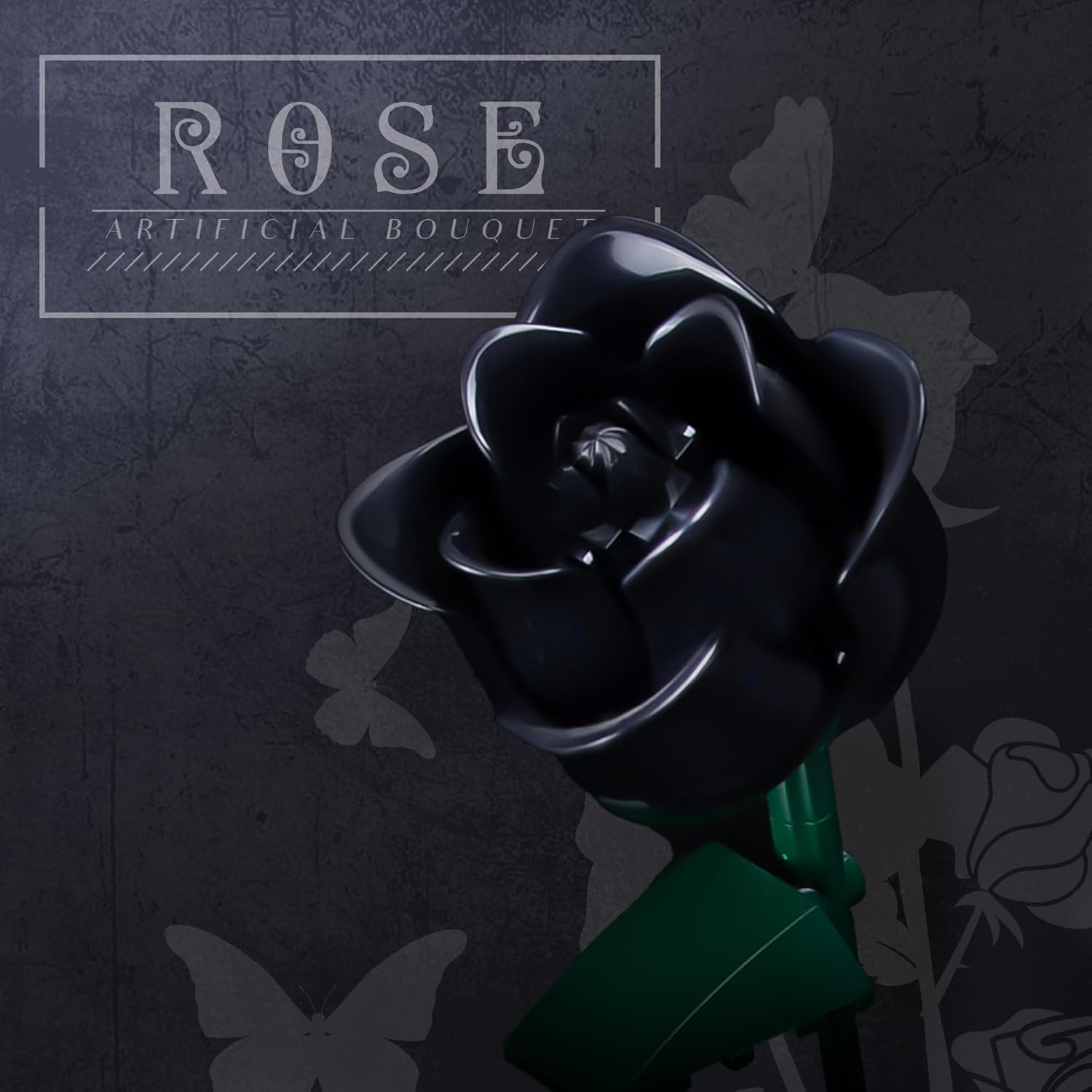 HI-REEKE Black Rose Bouquet Building Block Set, Artificial Rose Flower Botanical Building Kit Toy Gothic Decor for Women-660PCS - Image 6