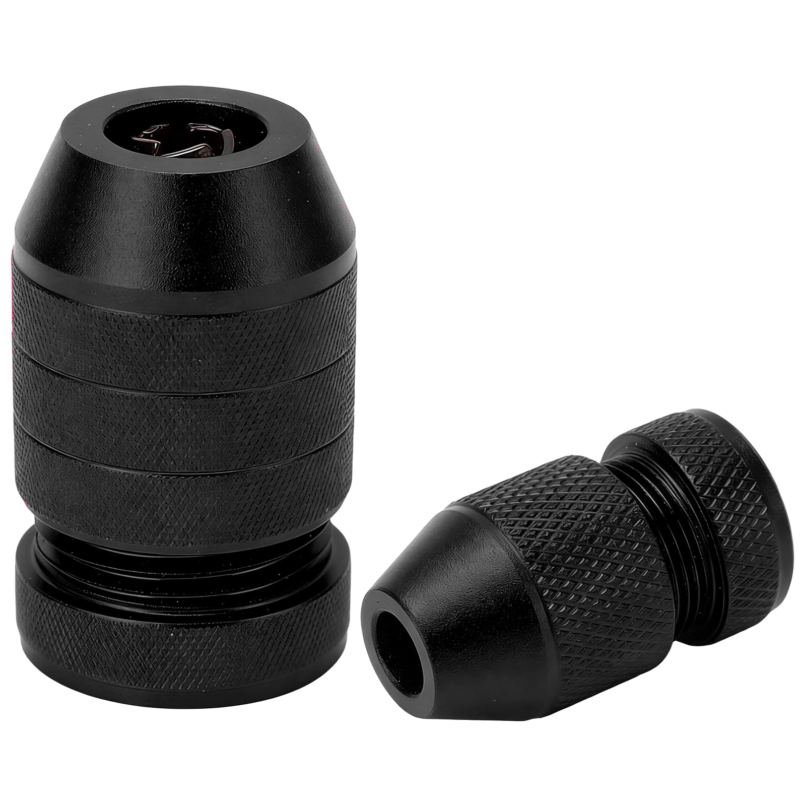 GIONAR 2 Stück Bohrer Tiefenanschlag-Set, einstellbar von Ø 2-11 mm, Aluminium Bohrstopp für präzise Holzbohrer Holzbohrungen, Schwarz