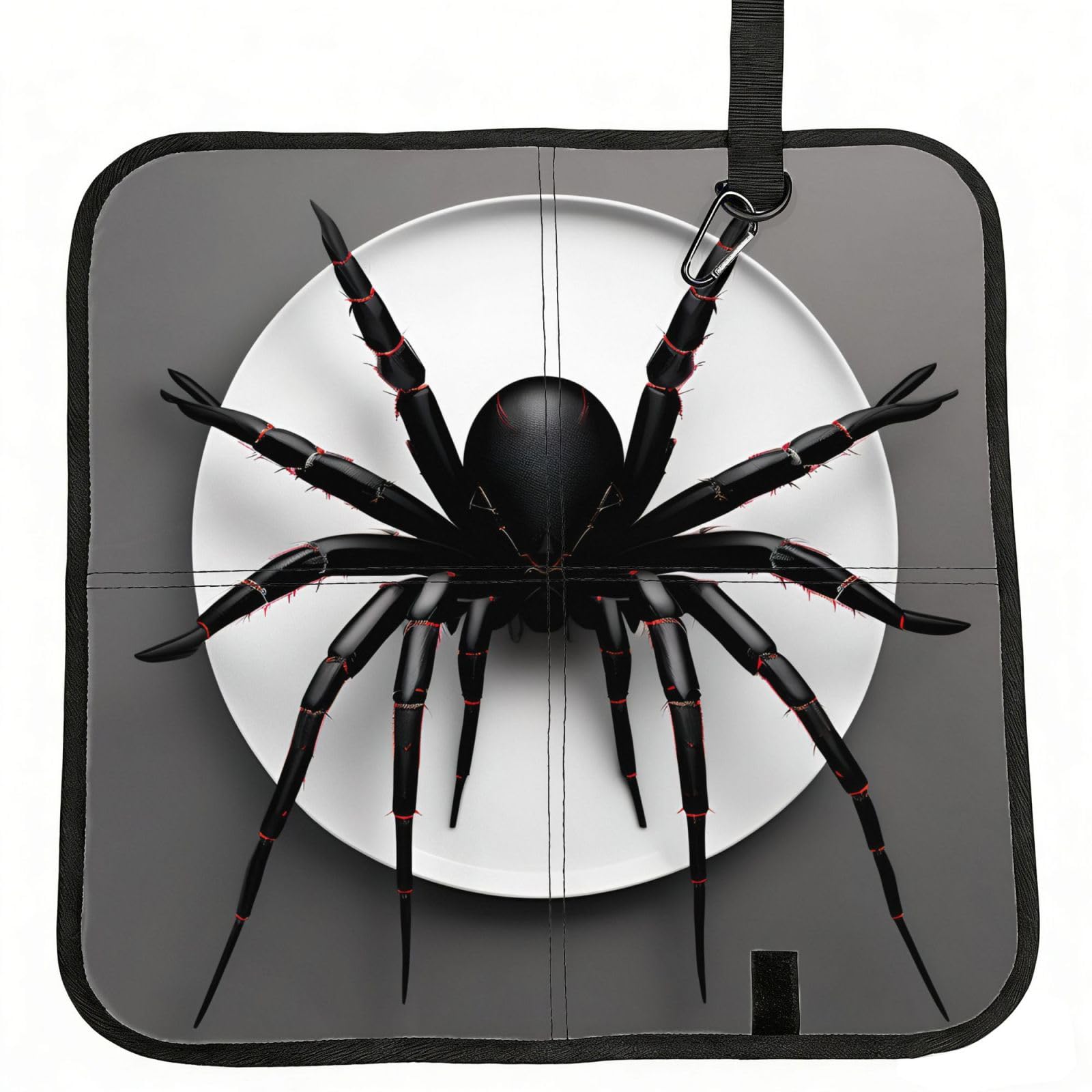 NImongt Black Spider Print Portable Chair Pad Foldable Seat Cushion Outdoor Seating Office Picnic Camping