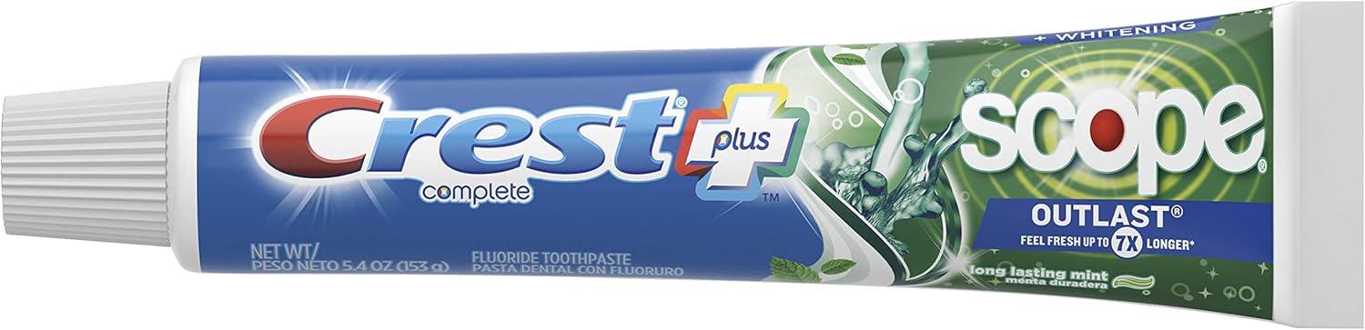 Crest Complete Whitening + Scope, Long Lasting Mint Toothpaste, Triple Pack (3 Count of 5.4 oz Tubes), 16.2 oz : Beauty & Personal Care