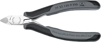 KNIPEX Tools 77 32 120 H ESD Electronics Diagonal Cutters, Carbide Cutting Edges, 4.75-Inch
