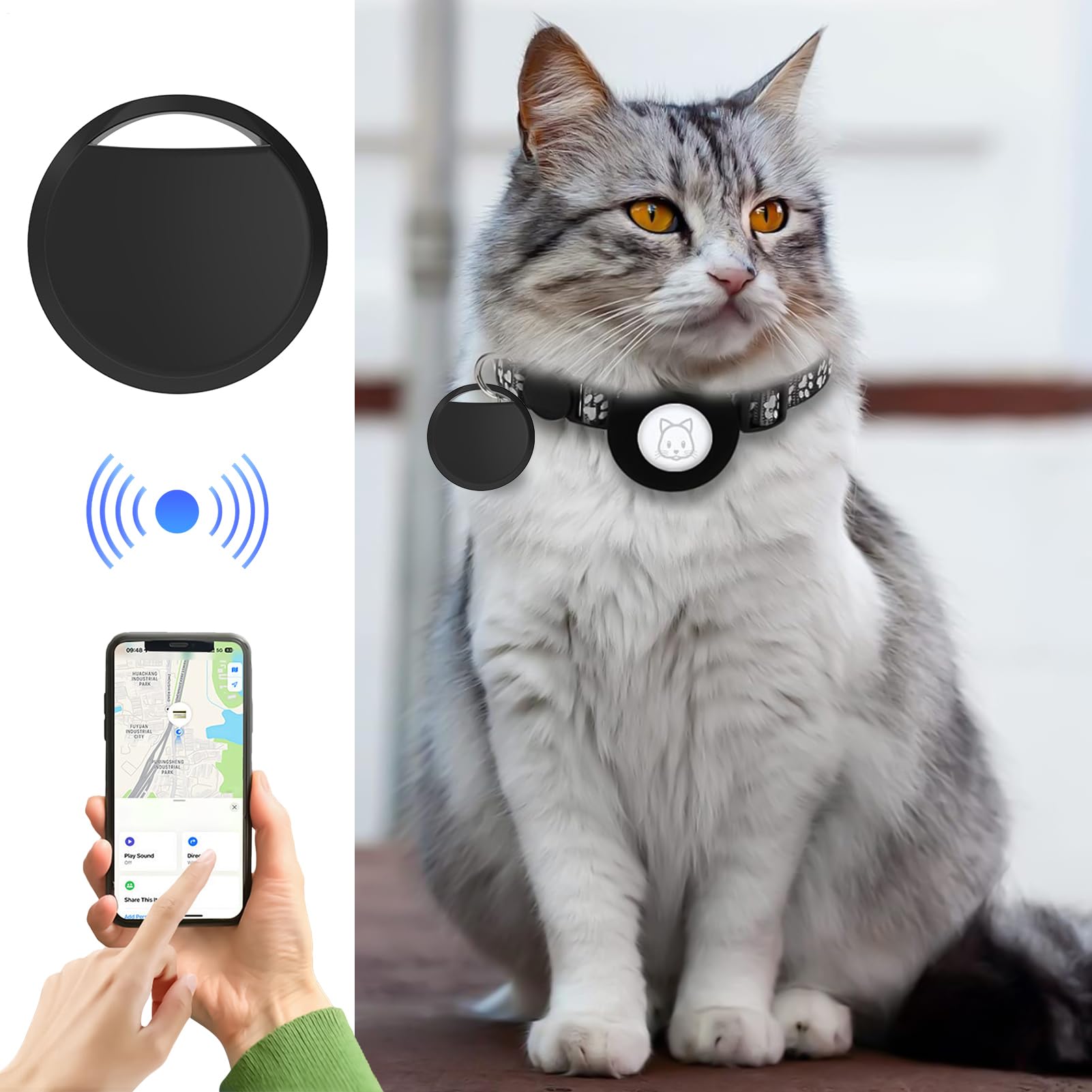 Inteligentny tracker GPS lokalizator psów kotów | Audio-wizualne alerty i dalekiego zasięgu geodetekcja do walizki, portfeli, kluczy, plecaka i zwierząt