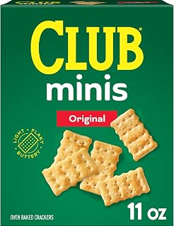 Club Crackers Minis Original Butter Crackers, 11oz Box - Light Flaky Snack for Lunch, Dips & Toppings