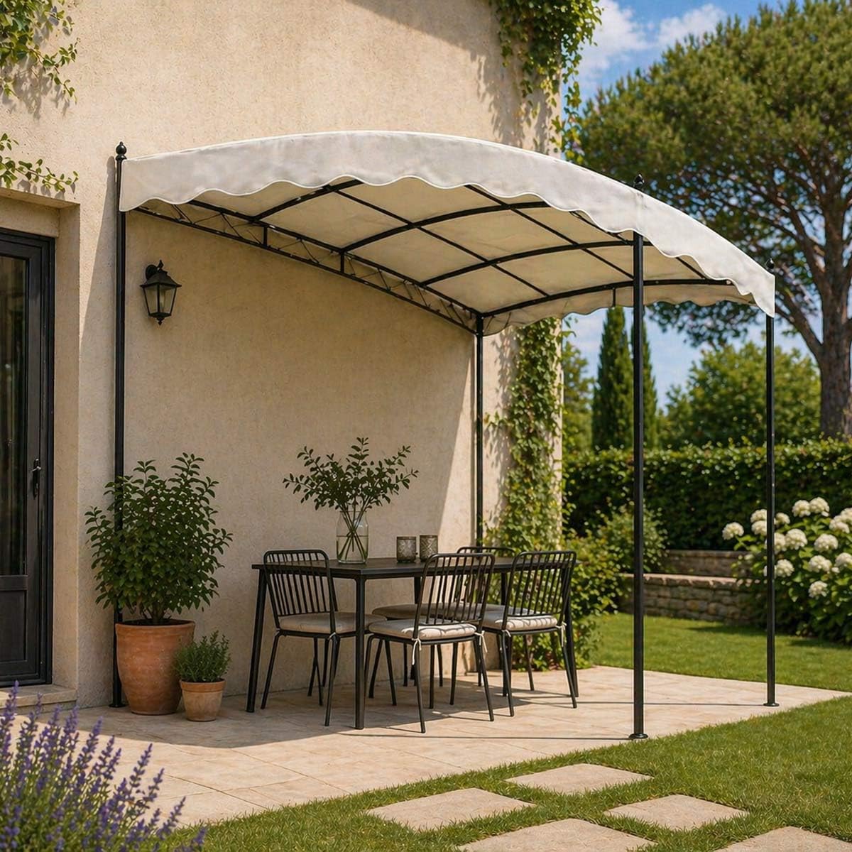 Yellowshop - Pergola in ferro mt. 3x2,5 colore ecrù modello Salvador