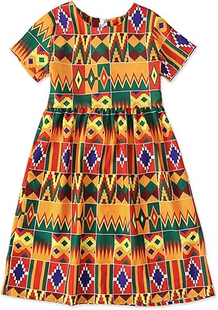 Traditional Outfits Toddler Girls Dashiki Dresses African School Clothes For Girls S (Multicolor, 12-18 Months