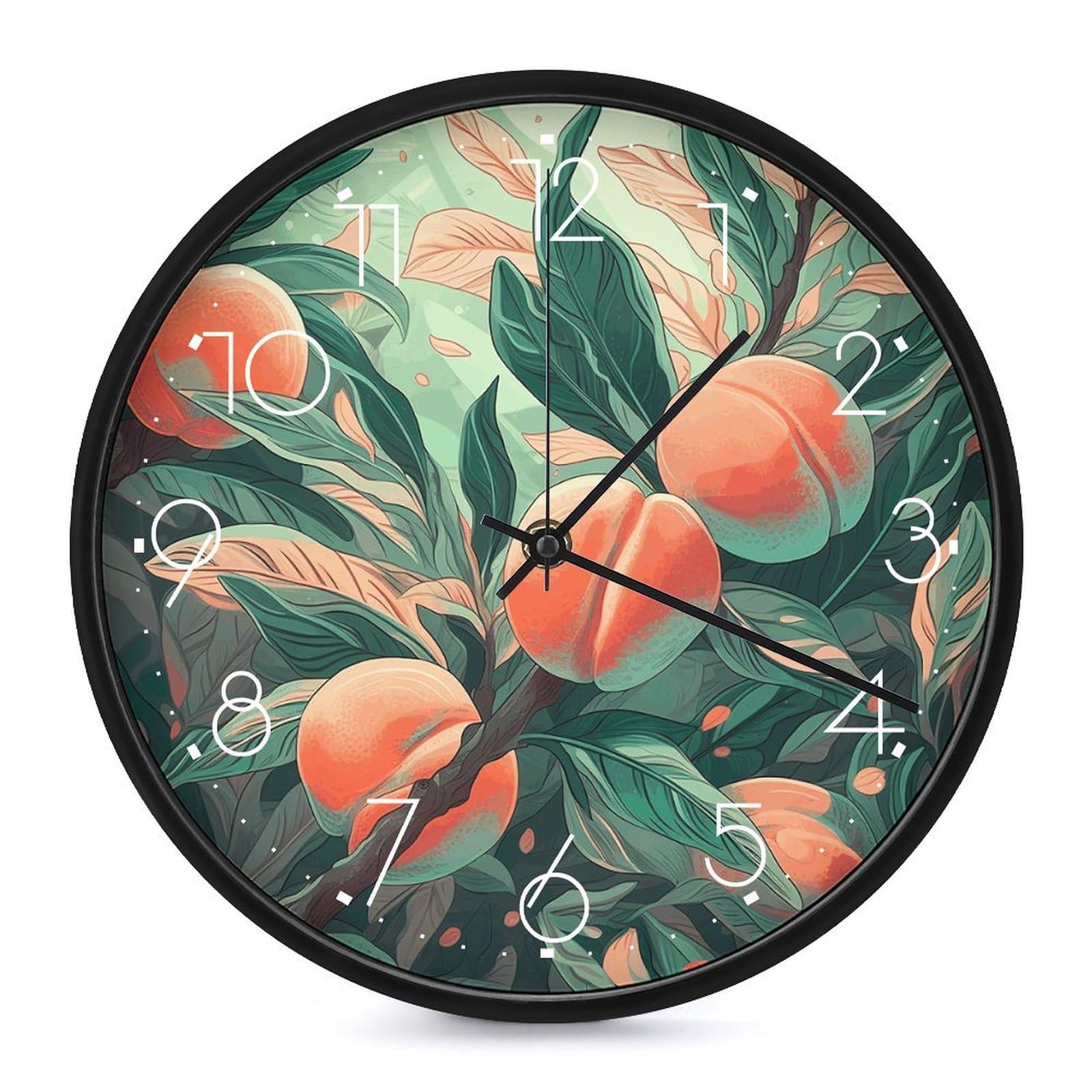 Horloge murale blanche ronde de 25,4 cm silencieuse à piles pour le salon