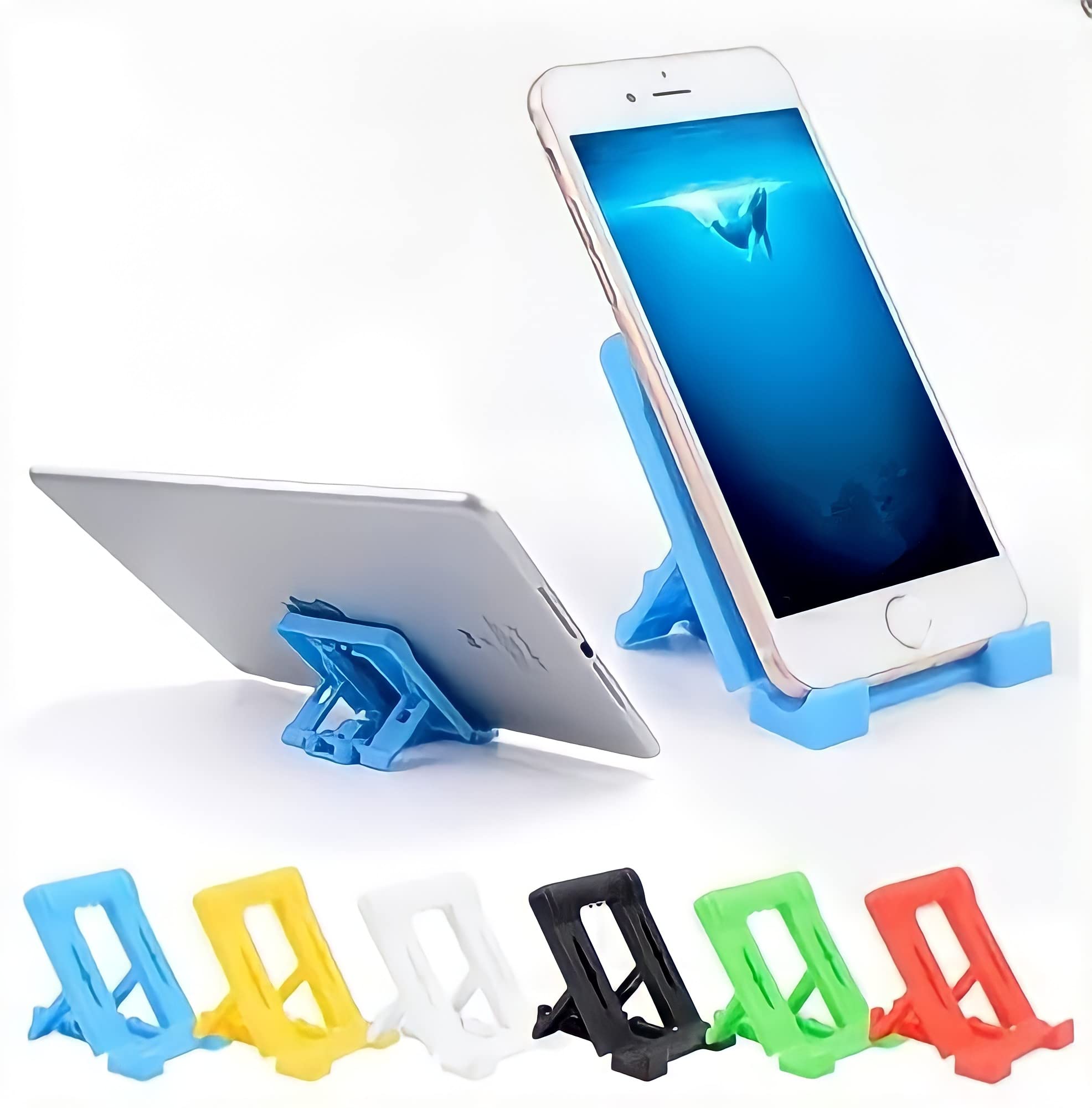 Mobilize Portable Mobile Stand | 4 Steps Adjustment | Compact Size | Table Mobile Stand | Stand for Mobile and Tablet | Pocket Mobile Stand | Online Class | Pack of 4 | Random Color |