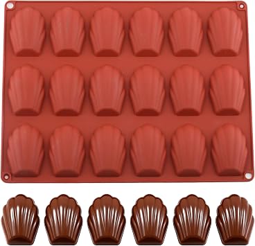 18 Cavity Madeleine Pan Molds Shell Candy Mold | For Candy Chocolate Cake Decoration