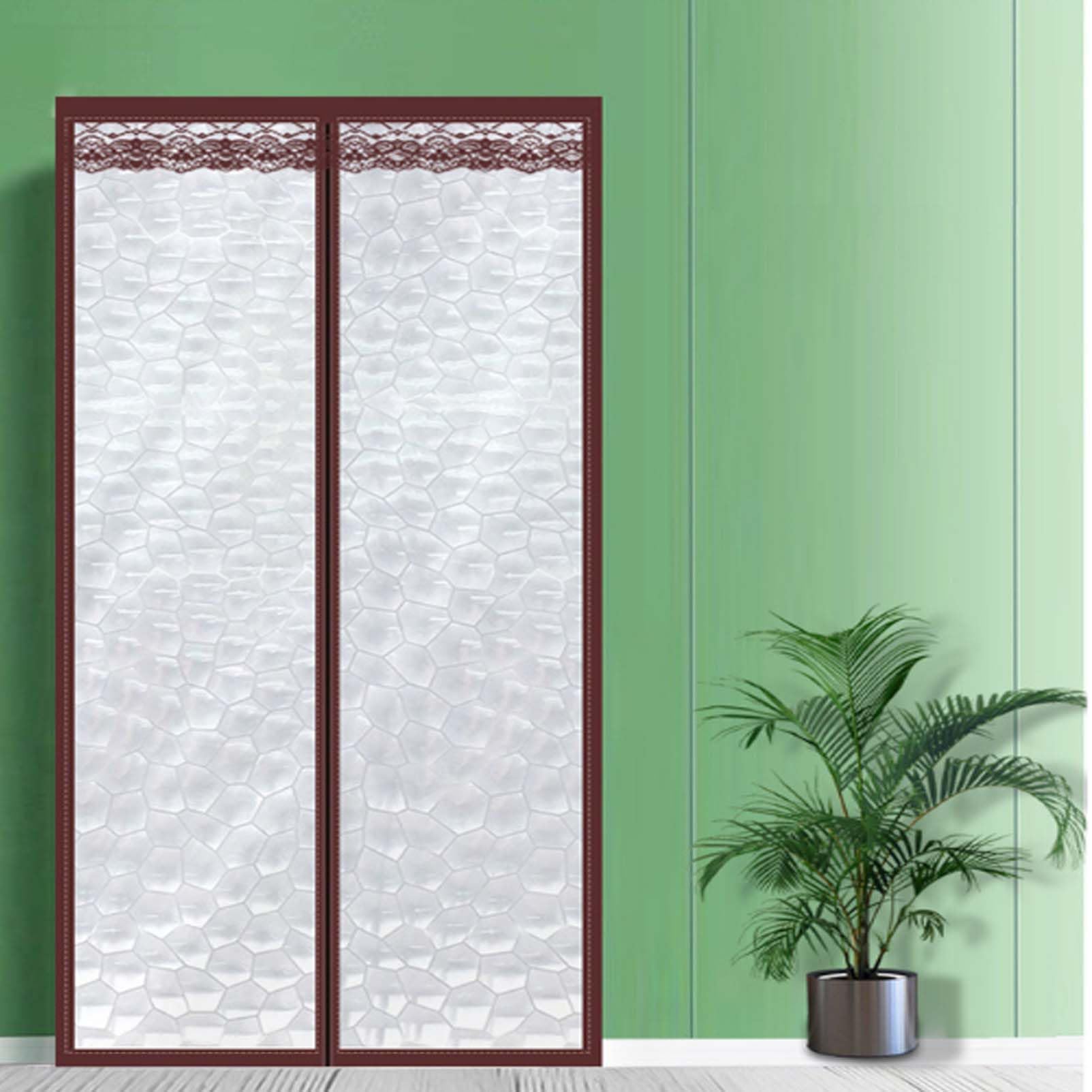 Magnética Cortina de Puerta a Prueba de Viento,para Puertas Dormitorio Cortina de Partición Invierno Cierre Automático Adsorción Cortina de puerta aislante térmica (75x205cm)