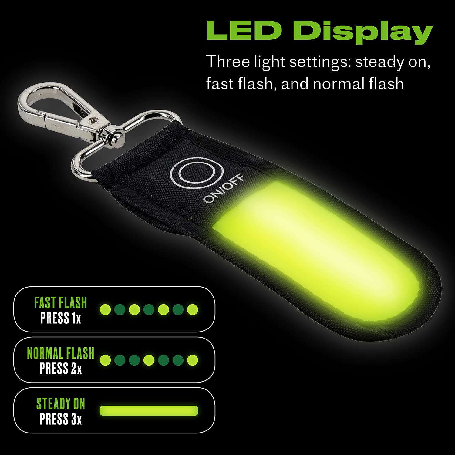 Hillman Reflective LED Safety Light Keychain for Runners, Bikers