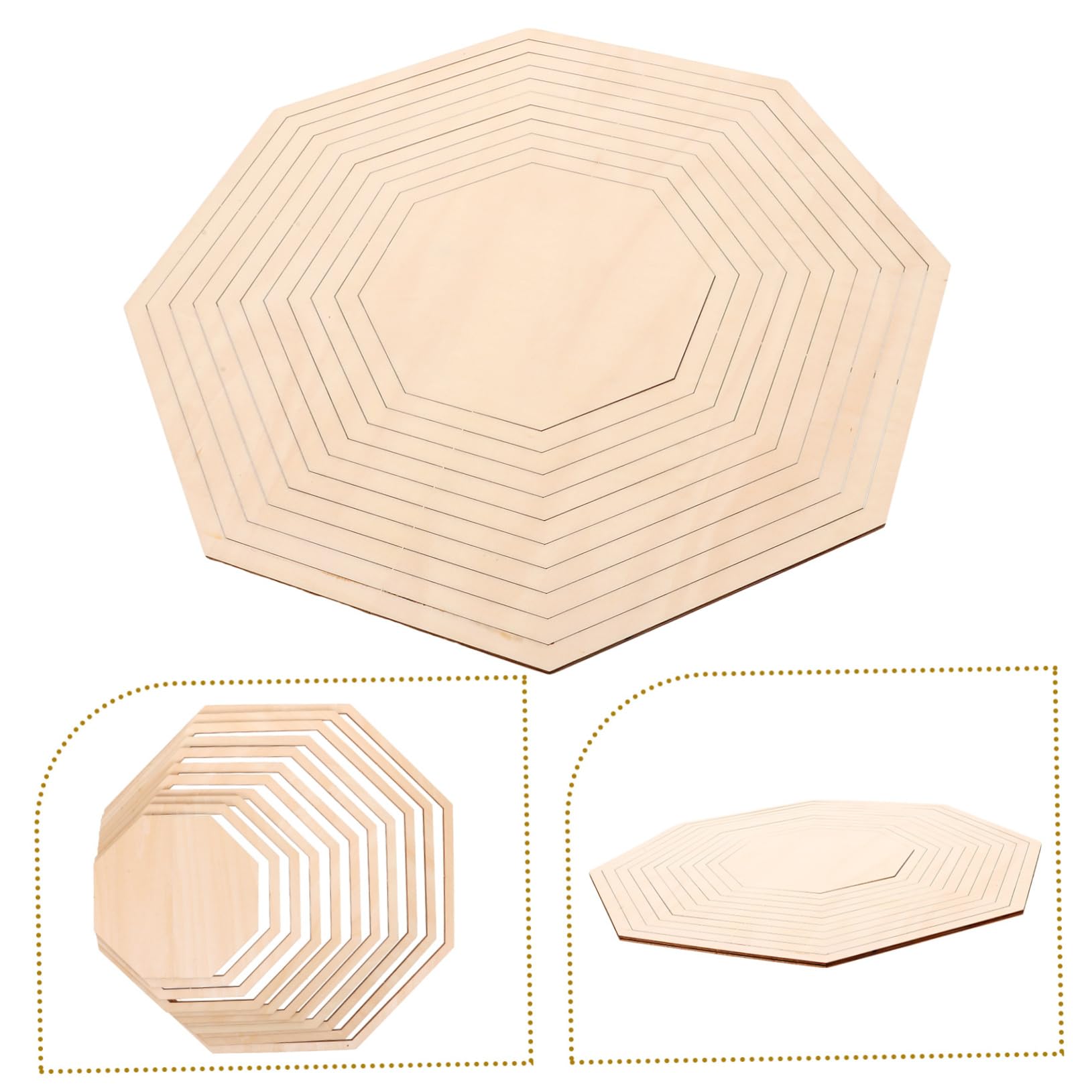 HOMSFOU 1 Set Strumenti per Ceramica Ottagonali Legno Molds Geometrici per Fai da Te Utensili per Taglio e Guida per Modellazione